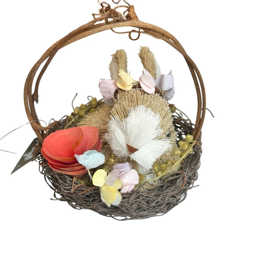 NWT Adorable Bunny - Rabbit in a Basket Spring Easter Decor